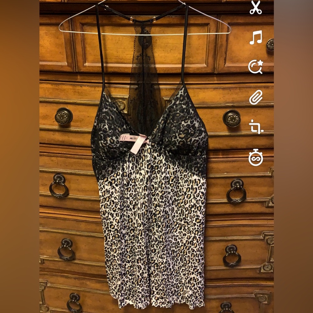 Victoria’s Secret Cheetah Negligee,‎ Size Large lace